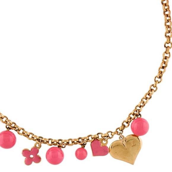 LOUIS VUITTON Enamel Sweet Monogram Necklace! - Picture 5 of 16